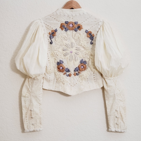 Free People Long Sleeve Eyelet Top - Picture 3 of 8